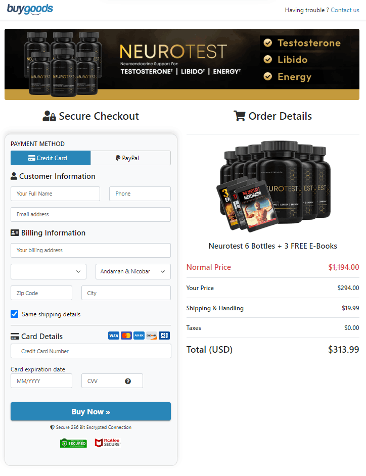 neurotest-checkoutpage